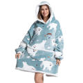 adult oversized home wearable warm fleece blanket hoodie